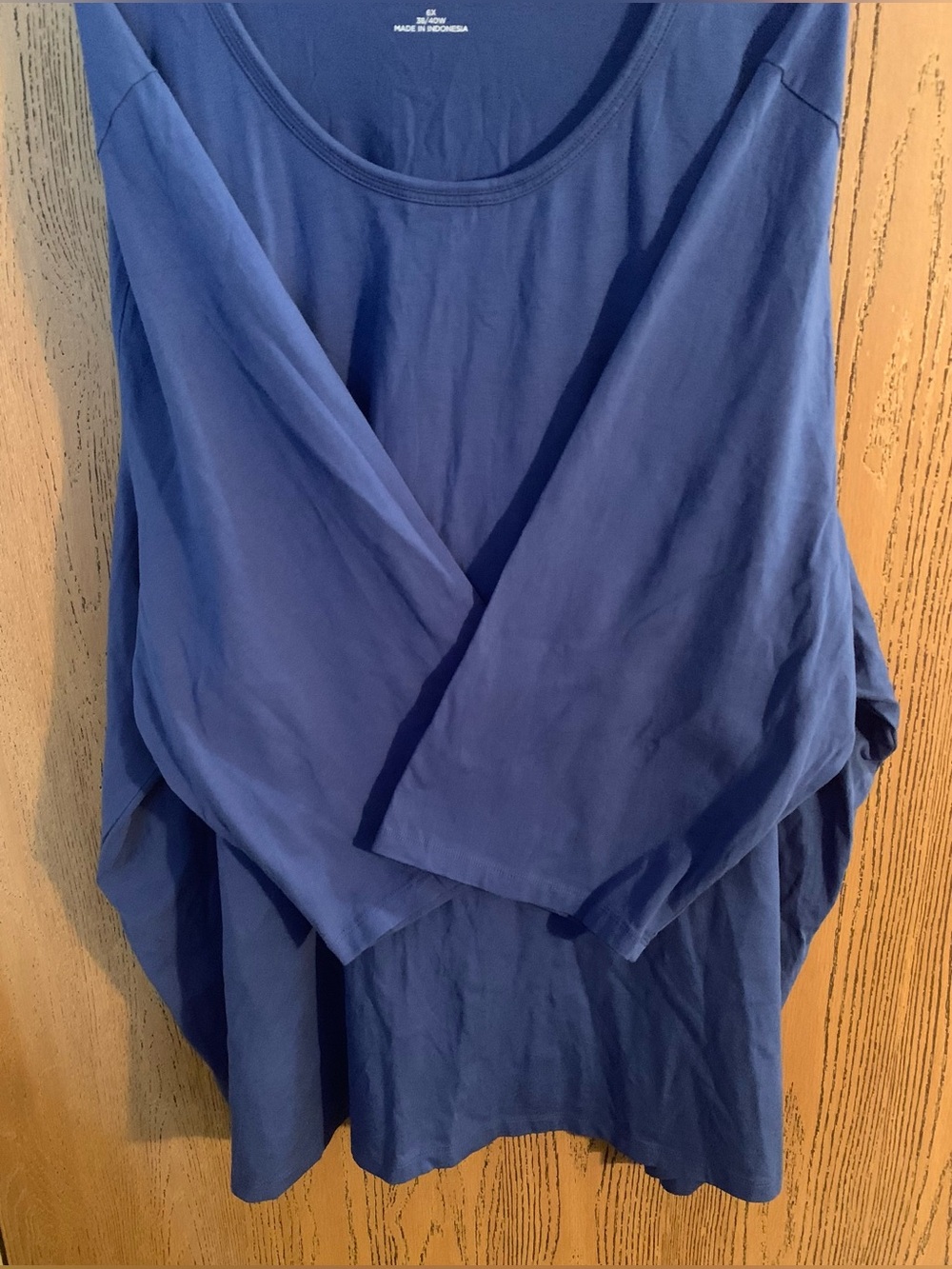 Catherines Plus Size Blue Scoop Neck Women's Top - Picture 5 of 5